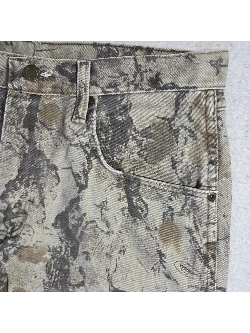 Vtg Wrangler Mens Outdoor Natural Camouflage Jeans Double Knee 32x30 100% Cotton